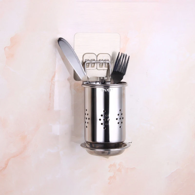 Hanging stainless steel chopstick cages reinforced spoons holder forks rack kitchen cutting board shelves cutlery organizer