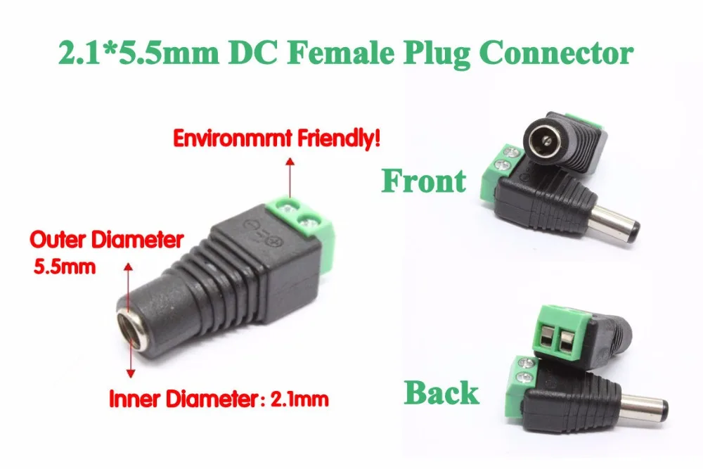 5 пар мужской + Женский DC мощность Jack & Plug винт на провода разъем для камер видеонаблюдения
