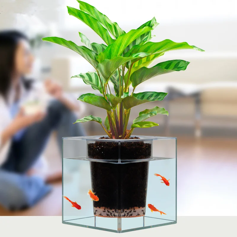 Modern flowerpot resin plastic flower pots fish pot plants Desktop fish