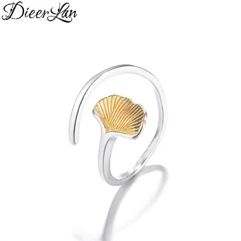 

DIEERLAN Hot Fashion 925 Sterling Silver Ginkgo Biloba Leaf Rings for Women Wedding Party Finger Rings sterling-silver-jewelry