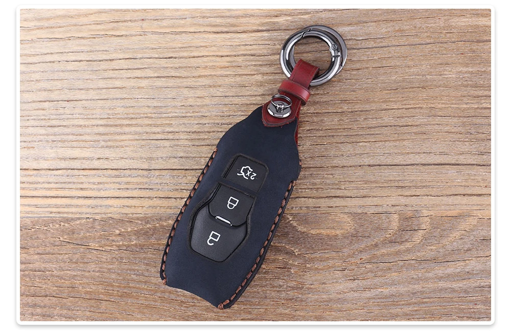 KEYYOU 3 кнопки дистанционного кожаный ключ оболочки сумка для Ford Mondeo Fusion брелок для ключей автомобиля чехол брелок крышка