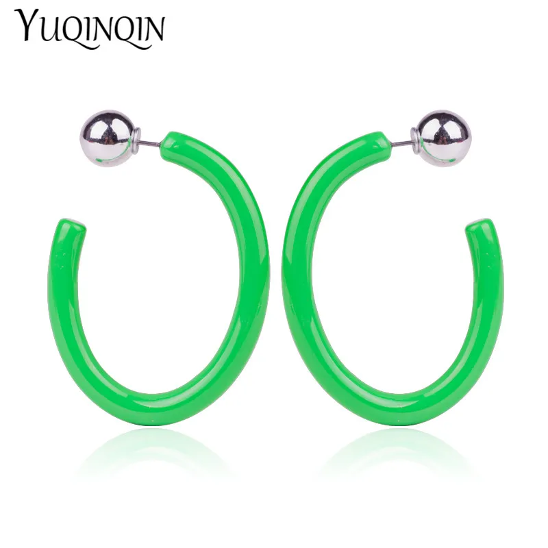 

Trendy Big Circle Resin Fashion Earrings for Women Large Geometric Green Acrylic Party Drop Earring for Girls Jewelry Brincos