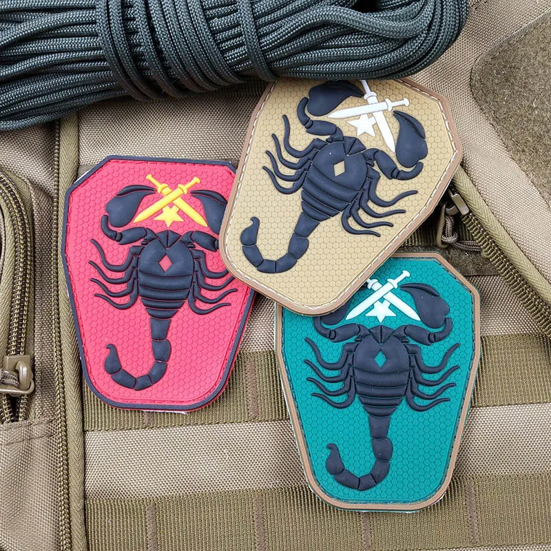 

PVC Patch Scorpion PVC Patches Military Tactical Armband Rubber Badge Hook & Loop Badges For Clothing Jacket Backpack Bag Cap