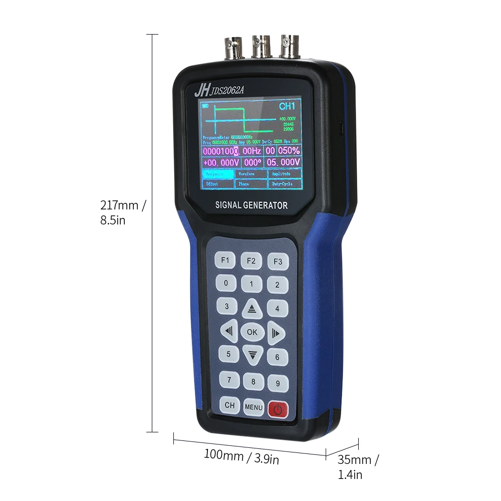 JDS2062A ручной 2 канальный цифровой генератор сигналов Портативный частотомер 30 МГц выход 2CH 3," TFT ЖК-дисплей