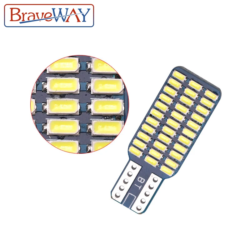 

BraveWay T10 192 194 168 W5W LED Bulbs 33 SMD 3014 Car Tail Lights Dome Lamp White DC 12V Canbus Error Free Ice Lamp Ice Bulbs