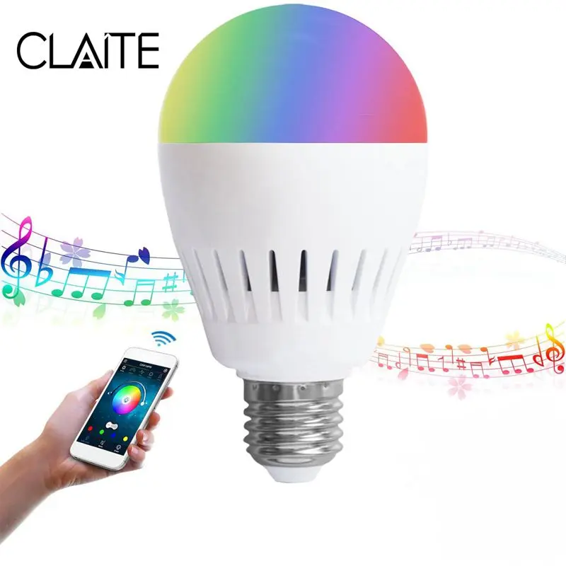 

Galite E27 8W RGB+Warm White bluetooth Speaker Color Changing LED Smart Music Light Bulb AC100-240V