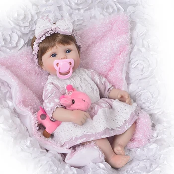 

40cm Bebe Sleeping Girl Dolls 16 inch Realistic Soft Silicone Bonecas menina Doll babies boneca brinquedos gift for kids