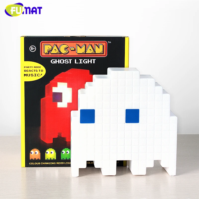 FUMAT мультфильм USB Pac-man игровой тематический цветной ночной Светильник СВЕТОДИОДНЫЙ призрак светильник s спальня детская комната праздник украшение дома ночной Светильник s