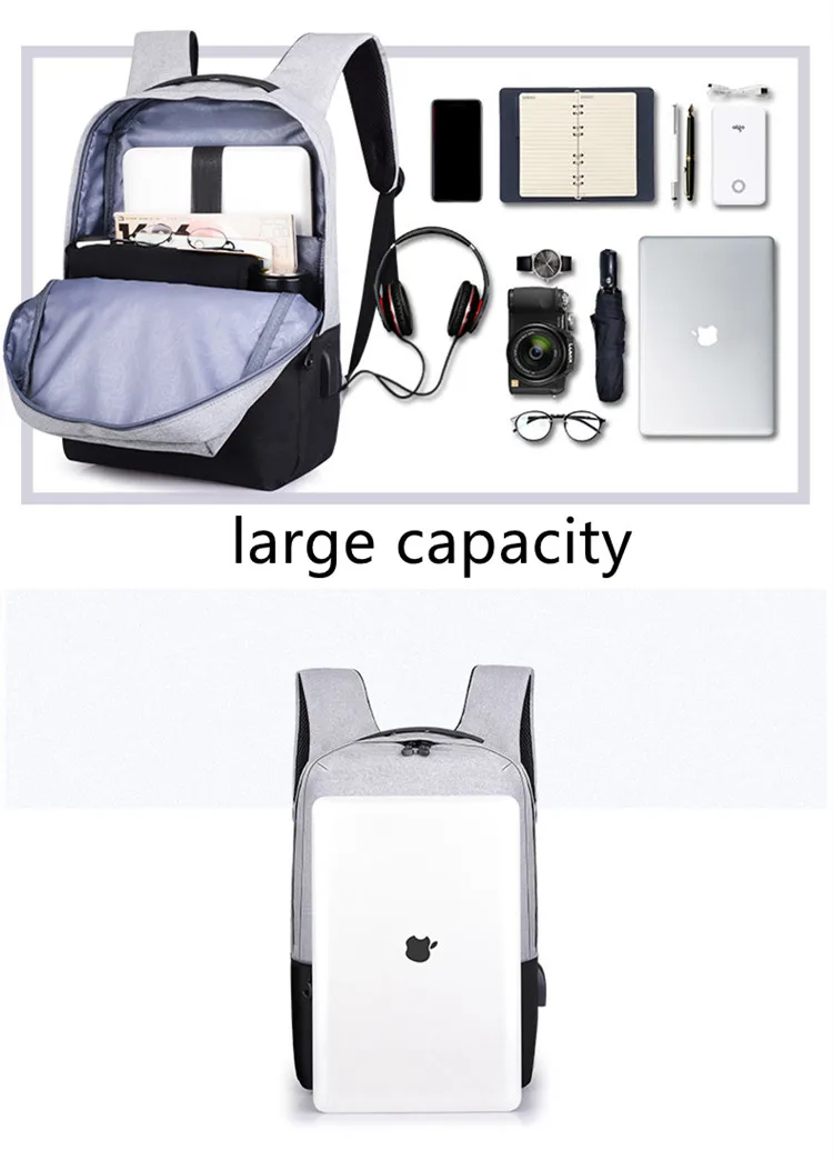 wholesale online bagpack custom back pack business laptop bag litht weight usb charging bags for men anti theft smart backpack
