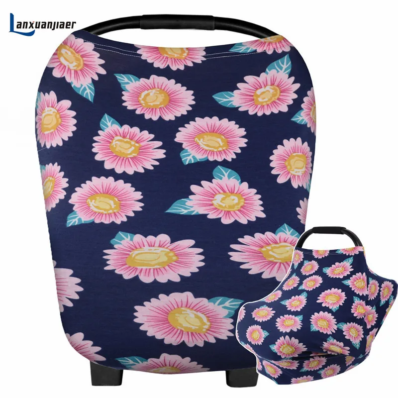 Lanxuanjiaer multifunction nursing cover printed sunflower cotton