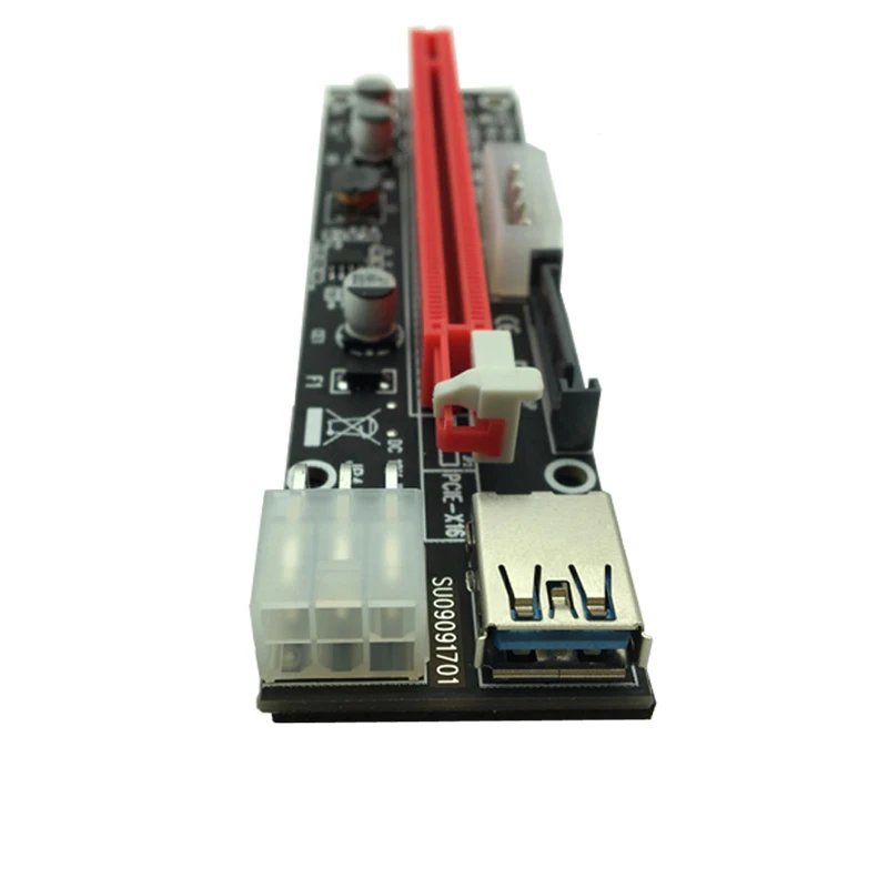 100 шт. PCI E Express 1X до 16X Райзер Расширитель карты SATA 15 Pin 6 4 PIN 3 Источник питания