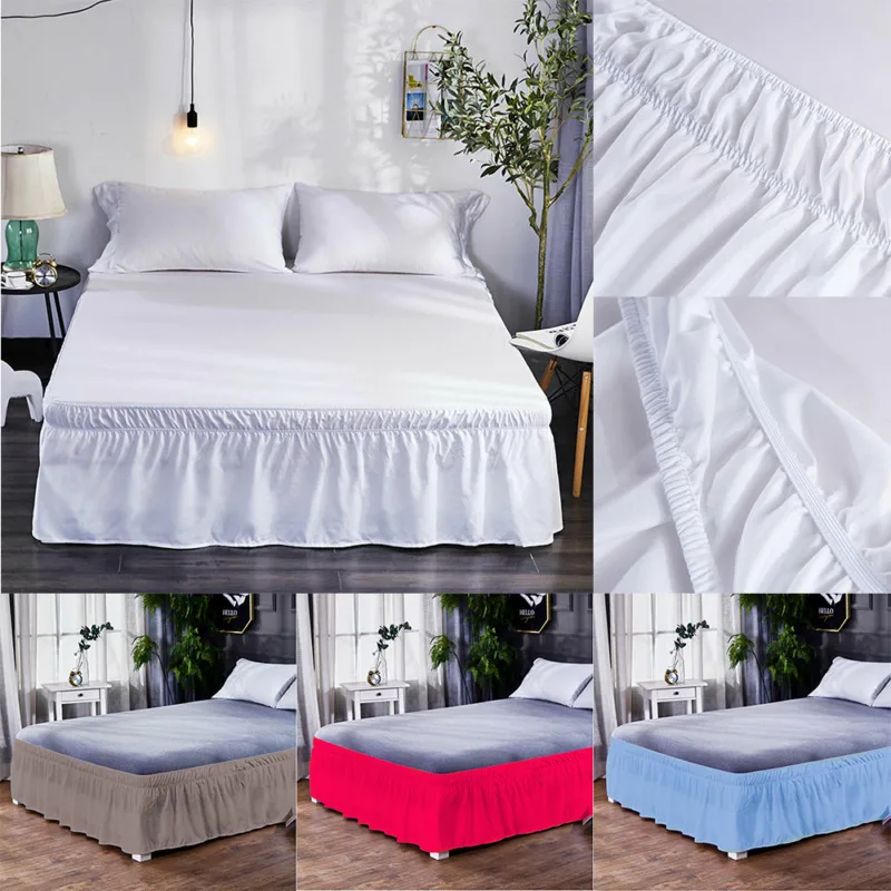 Классическая модная кровать юбка покрывало домашний текстиль двойной матовый плиссированный сшитый пылезащитный гофрированный 4 размера