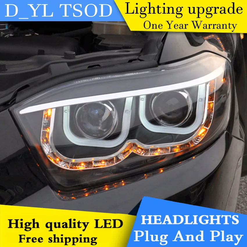 Car Styling for Toyota Highlander Headlights 2009 2011 Highlander LED Headlight DRL Lens Double