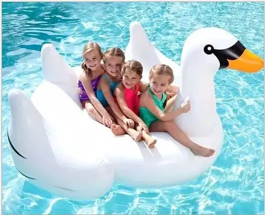 Genuine oversized swan design water sofa inflatable swimming floating,row floating bed adult swim chair, lounge relax on water