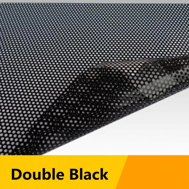 SUNICE Black Perforated Vinyl Film One Way Vision Privacy Film Wrap Car