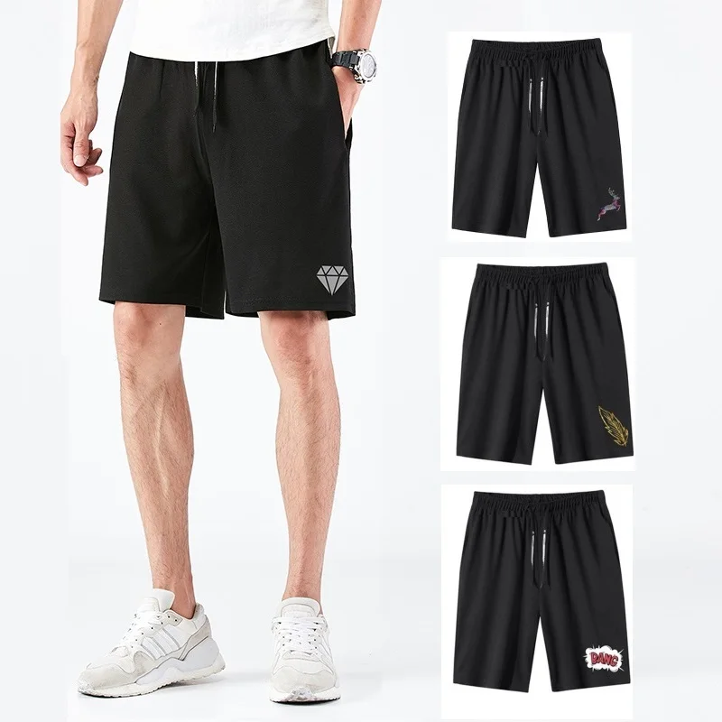 

Men Casual Beach Shorts Homme Bottom Elastic Waist Boardshorts Solid Summer Mens Cotton Male Shorts Short Printing Bermuda Cargo