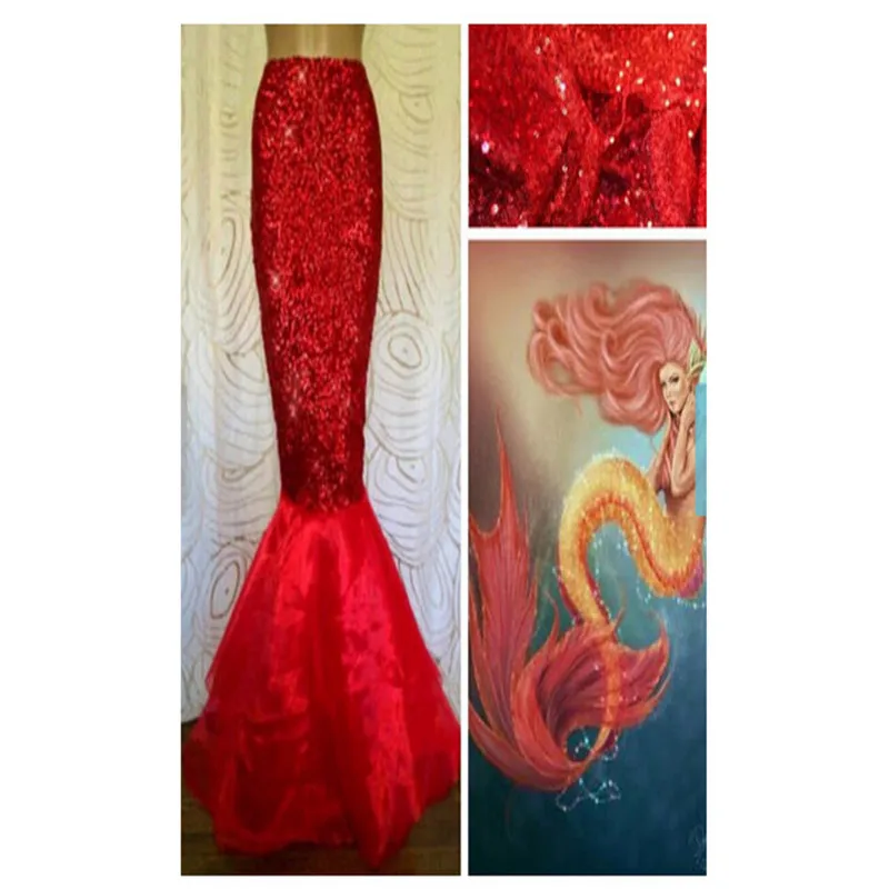 Fantaisie юбка русалки для женщин вечерние длинные макси юбки для Рождество карнавальный костюм falda de fiesta