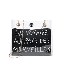 Демисезонная сумка-мессенджер из водонепроницаемого материала на плечо, женские прозрачные сумки, повседневные маленькие сумки-мессенджеры с квадратной цепочкой, женские сумки-мессенджеры