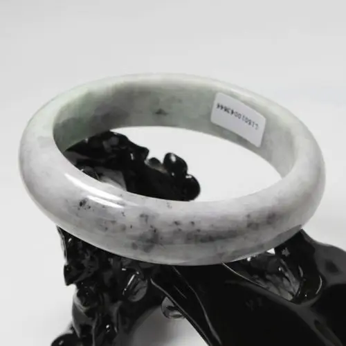 

2942 Beautiful Certified Grade "A" Natural Gray Jadeite Jade Gems Bangle Bracelet