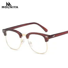 Для мужчин Круглый фильтр синего света очки Рамка Для женщин модные однотонные Цвет Половина очки по рецепту очки