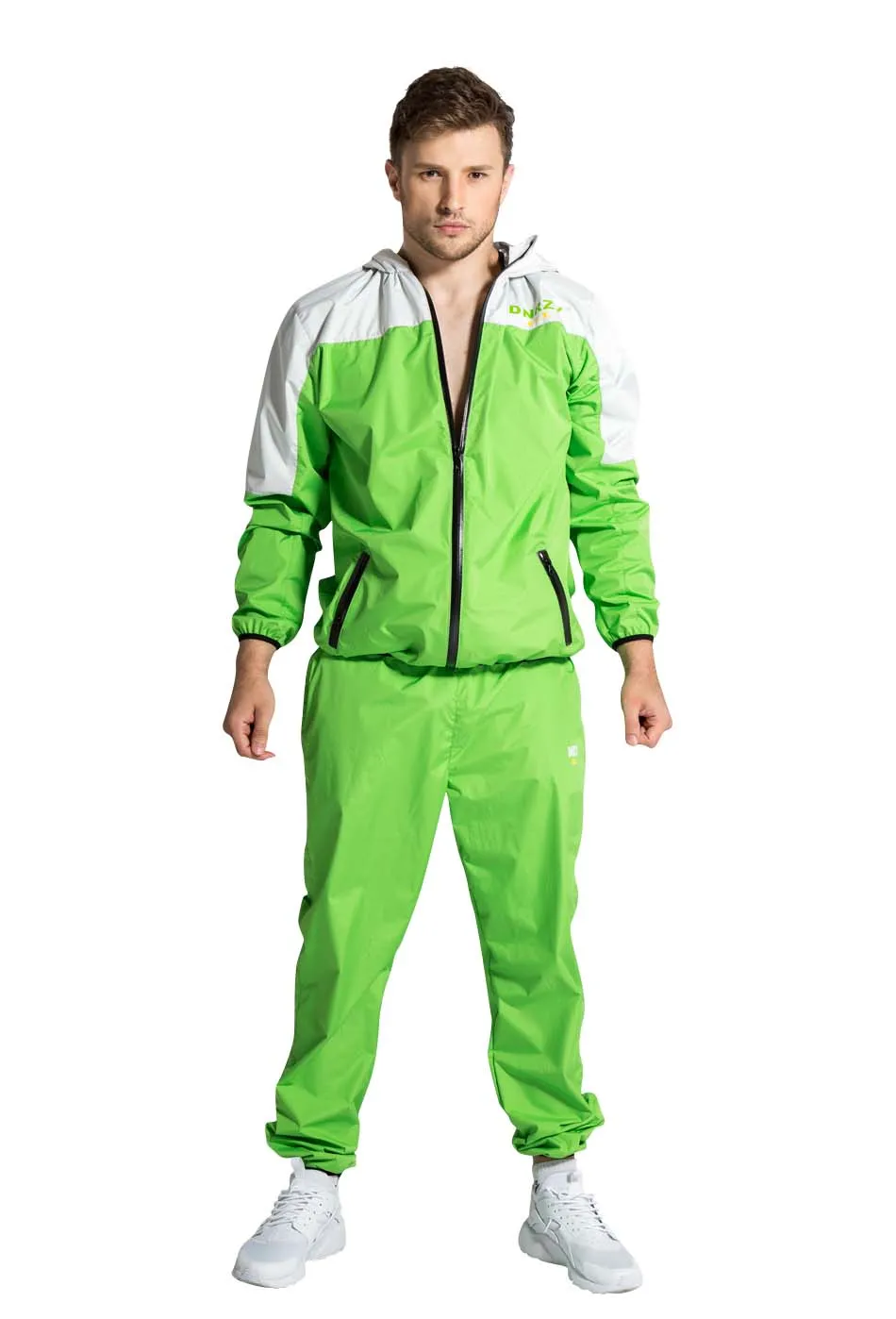 Bonverano мужской потогонный костюм для сауны похудение зеленый серебристый