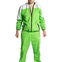 Bonverano мужской потогонный костюм для сауны похудение зеленый серебристый