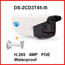 Высокое качество Многоязычная DS-2CD3T45-I5 Full HD 4MP Поддержка H.265 HEVC Для Дома Seurity 50 М Ик POE IP Камеры ВИДЕОНАБЛЮДЕНИЯ Пуля