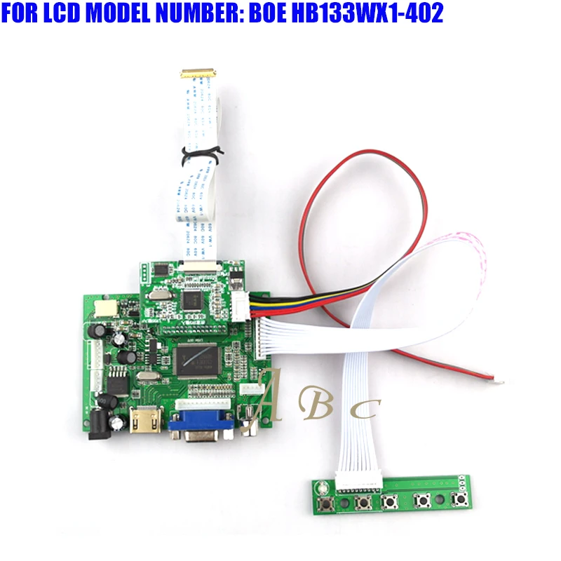EDP HDMI VGA 2AV LVDS Controller Board Module Kit for BOE HB133WX1 402 13.3" 1366X768 30Pin 1