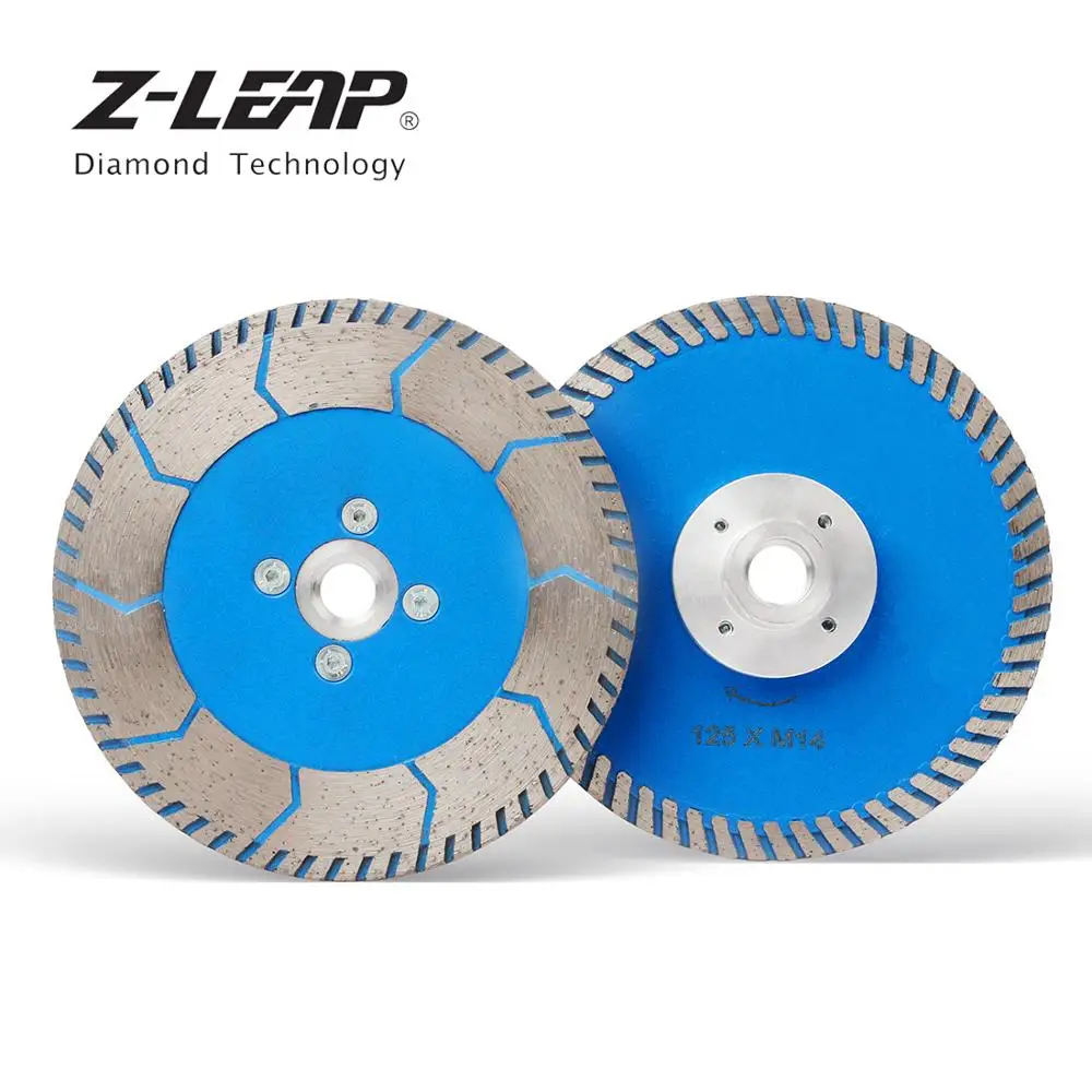 

Z-LEAP 1PC 5" Diamond Saw Blade Granite Marble Stone Grinding Cutting Disc With M14 Arbor 125mm Turbo Dual Side Grinding Wheels