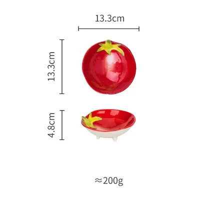 5 дюймов керамические креативные миски овощи острые напечатаны под глазурованной фруктовый десерт салатник зелень помидоры редиска sharp s - Цвет: A