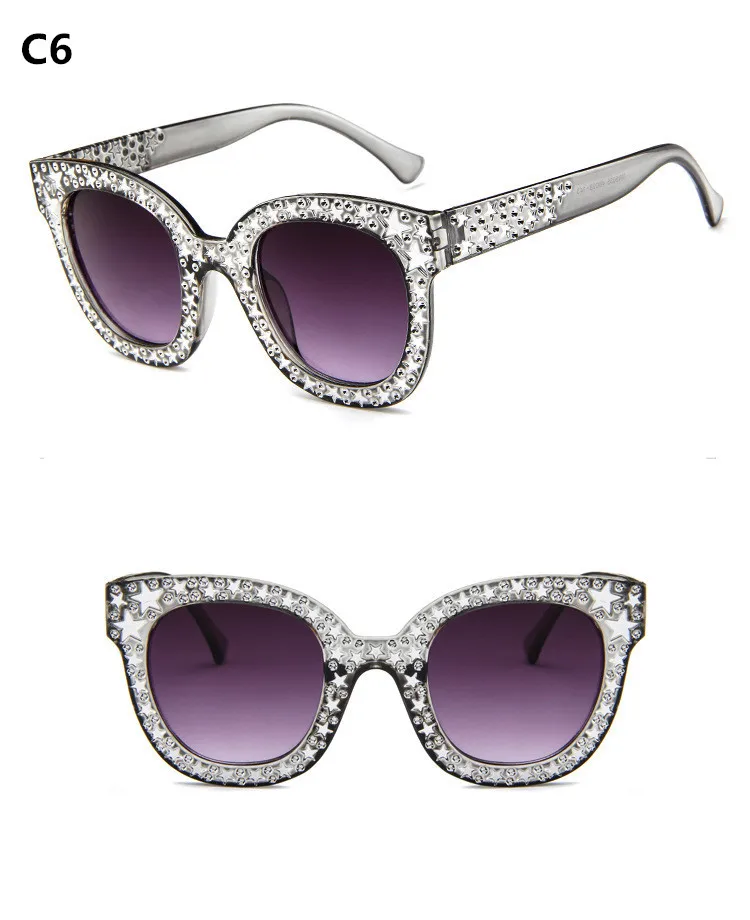 Модные солнцезащитные очки CatEye для женщин, брендовые дизайнерские очки, солнцезащитные очки для вождения, полые оттенки, женские ретро очки с оправой, UV400