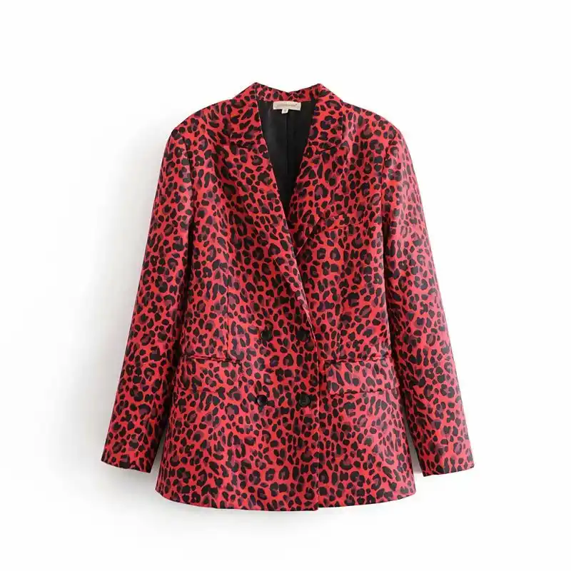 red leopard print suit