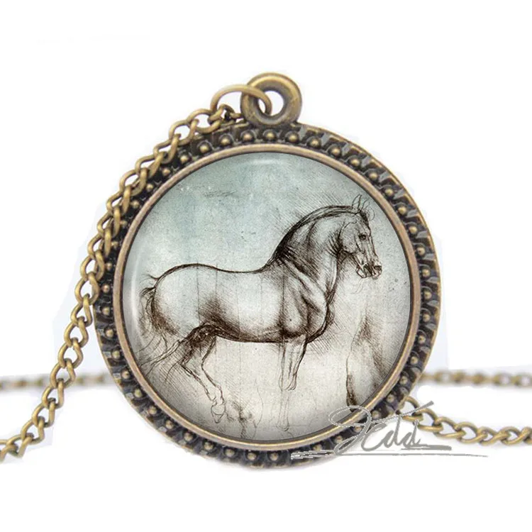 Подвеска в виде лошади леонидо да Винчи серебряные ювелирные изделия кулон из