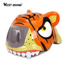 WEST BIKING Kids Cycling Helmets MTB Road EPS+PC Children Cartoon Safety Bike Helmet Adjustable Ultralight Child Bicycle Helmet