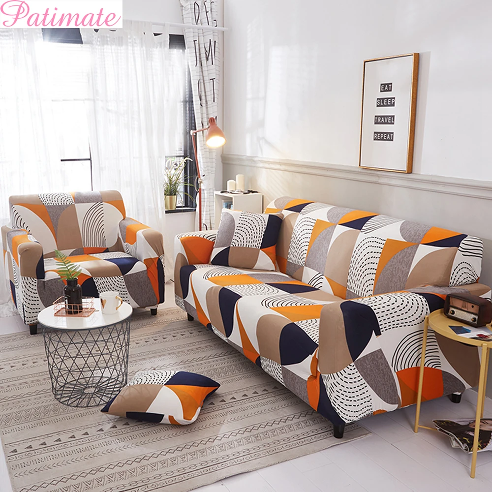 

Printed Sofa Cover Spandex Modern Elastic Polyester Couch Sofa Slipcovers Chair Furniture Protector Living Room 1/2/3/4 Seater
