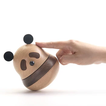 

12*11CM Kawaii Giant Panda Wood Rotate Music Boxes You Are My Sunshine Creative Home Decor Wonderful Festival Gift for Girls