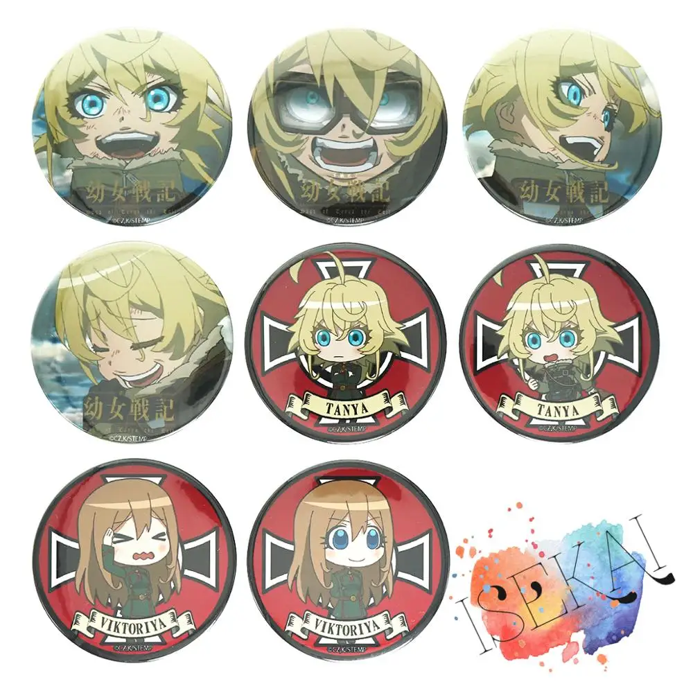 

Saga of Tanya the Evil Anime Badge The Movie Trading Tanya Von Degurechaff Viktoriya Ivanovna Serebryakov Cute Badge Brooch Pins