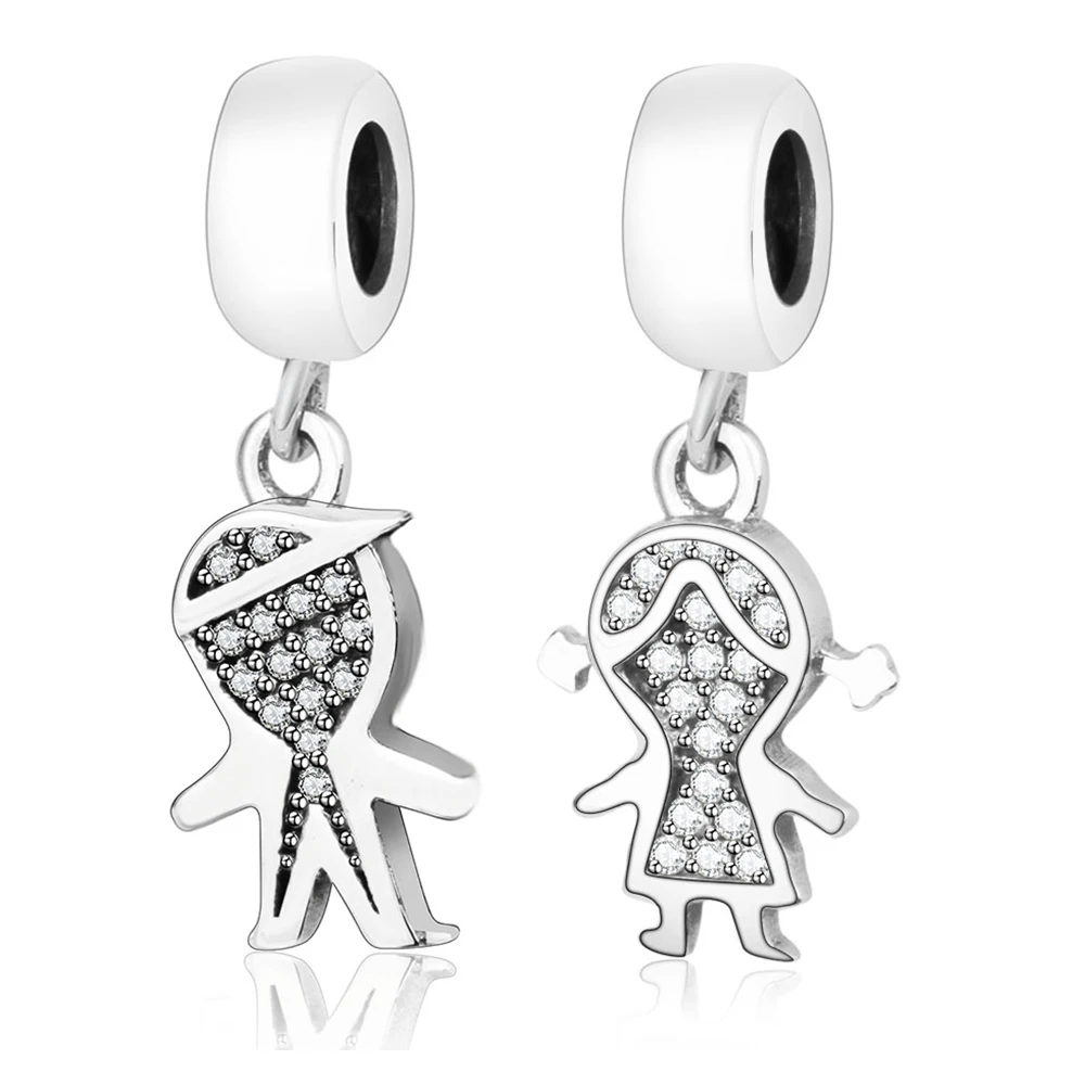 Fits Original Pandora Charms Bracelet 925 Sterling Silver Boy Girl Dangle Charm Bead DIY Jewelry