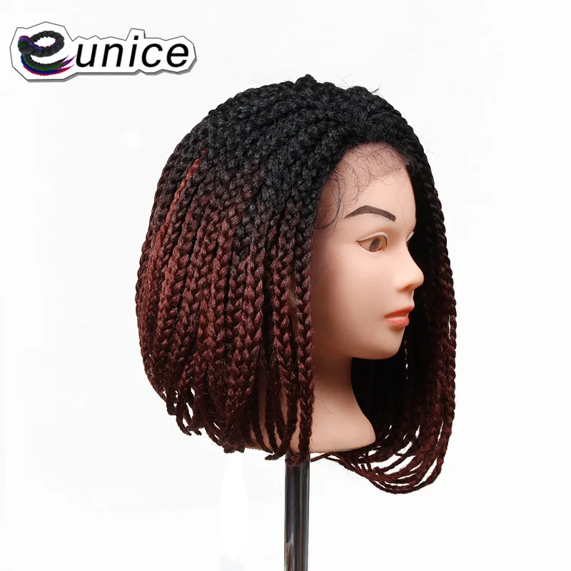 14inch Bob Braided Lace Front Wigs Box Braid Wig Synthetic Lace Bob wigs (6)