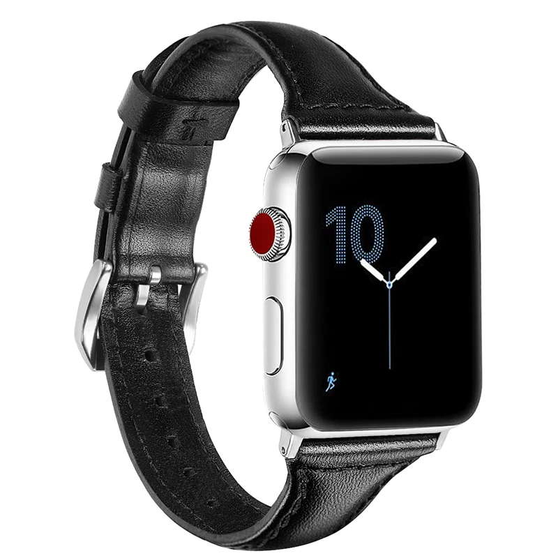 FILIWATCH Модный Цветной ремешок для Apple Watch 4 из натуральной кожи с металлической