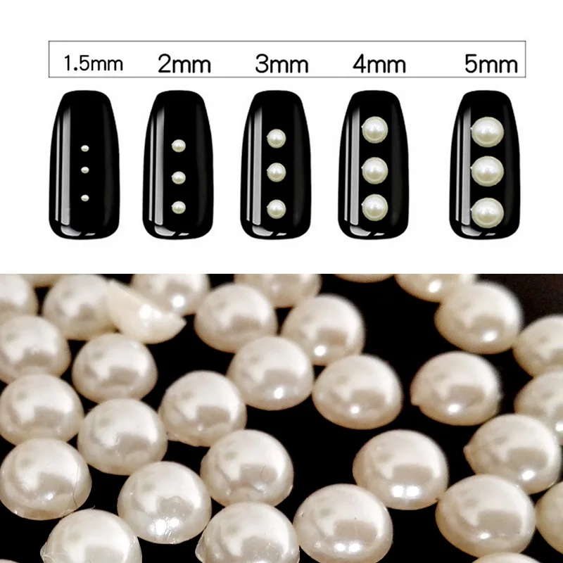 2/3/4 مللي متر البيج نصف الظهر شقة مسمار الخرز الماس 3D ستراس مسمار الفن زينة الأظافر اكسسوارات مجوهرات أظافر ZJ1165