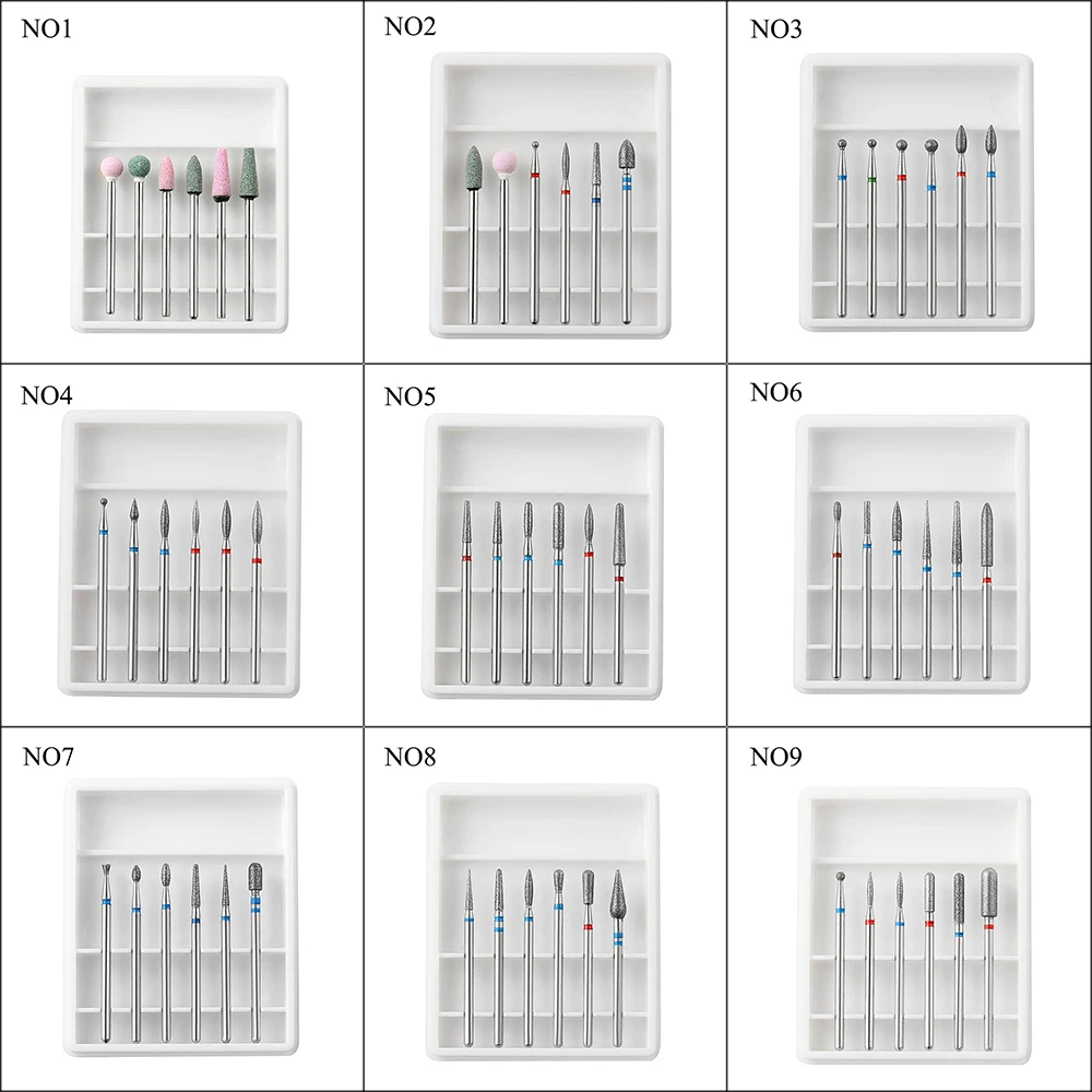 Алмазная фреза для маникюра, 9 типов, средство для удаления кутикул, фрезы для ногтей, Электрический станок, Набор насадок, аксессуары