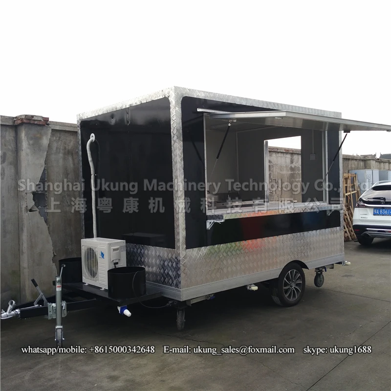 

UKUNG FV-210S 300cm one axle with electric braking system, mobile ice cream cart trailer, towable food trailer