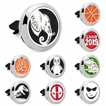 Животное Динозавр Слон череп 30 мм эфирное масло медальон со светорассеивателем автомобильный вентиляционный зажим 316L из нержавеющей стали для духов Магнитный медальон 10pad