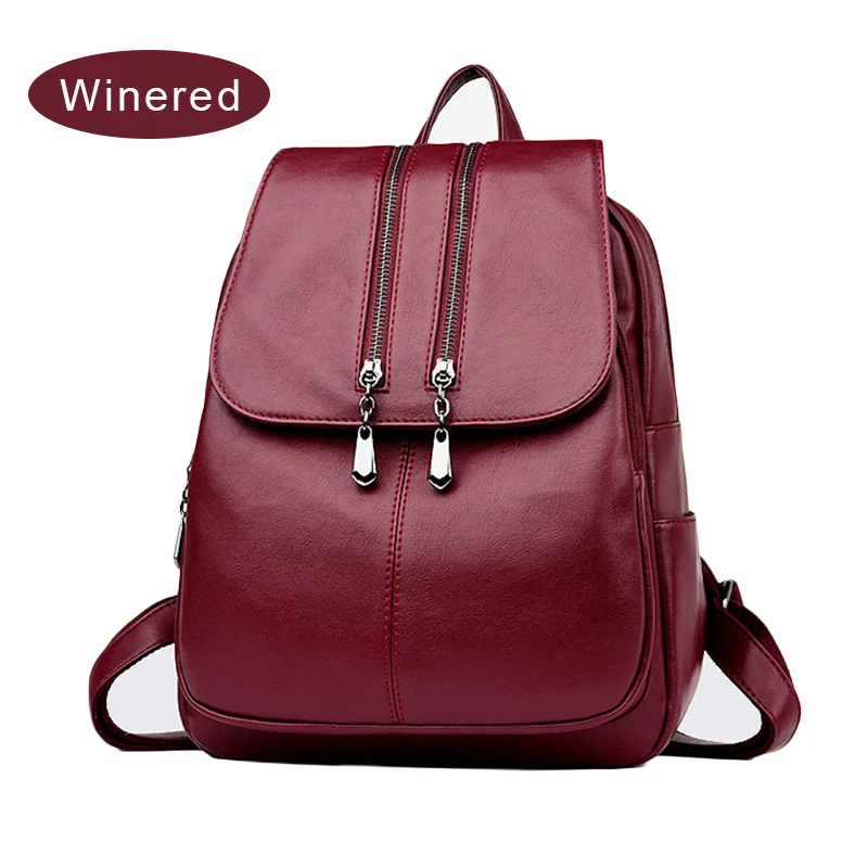 

HOBBAGGO Laptop Backpack Women Leather Luxury Backpack Women Fashion Satchel School Bag PU Best Sale- New