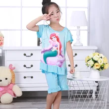 Одежда для сна принцессы Эльзы и Диснея Детская Пижама+ пижама летняя Домашняя одежда спальный костюм для мальчиков и девочек