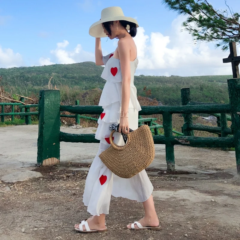 

YOSIMI Summer Women Dress 2019 Chiffon Long Dress Fairy Vestido Beach Dresses Slash Neck Off The Shoulder Asymmetrical Female