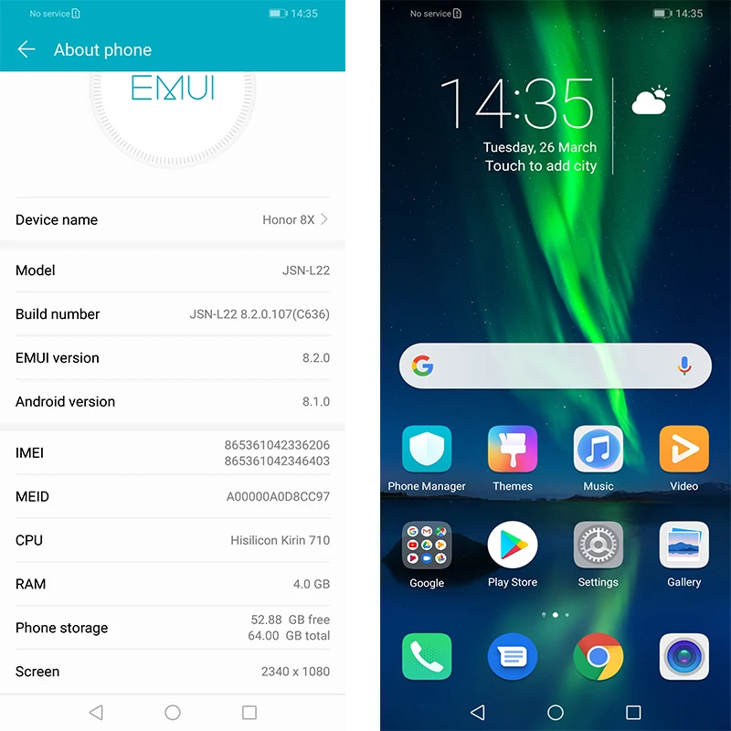  Honor 8X smartphone mobile phone 6.5'' full Screen OTA update Smartphone Mobile phone Android 8.1 O