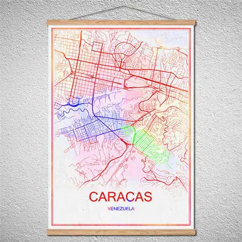 

Hot sale Abstract With Frame City map of CARACAS vintage retro poster Customized Pattern Wall Art Crafts Sticker Bar Cafe Decor