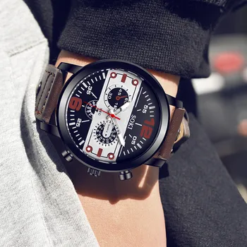 

2019 Reloj Hombre Men's Simple Watches Couple Fashion Leather Band Quartz Round Wrist Business Men's Watch Relogio Masculino